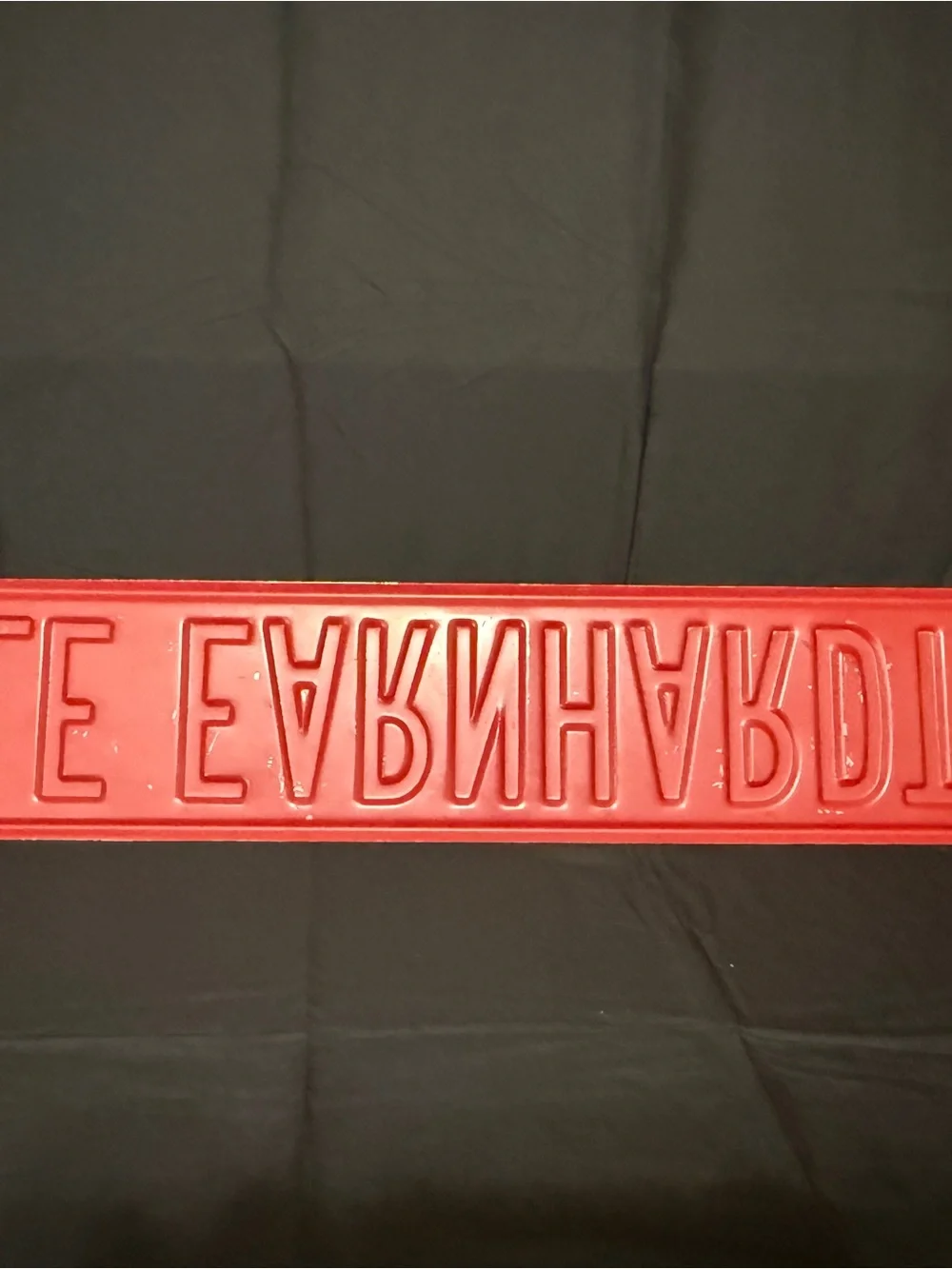 Vintage Red Lettered Wall Sign - EARNHARDT Style